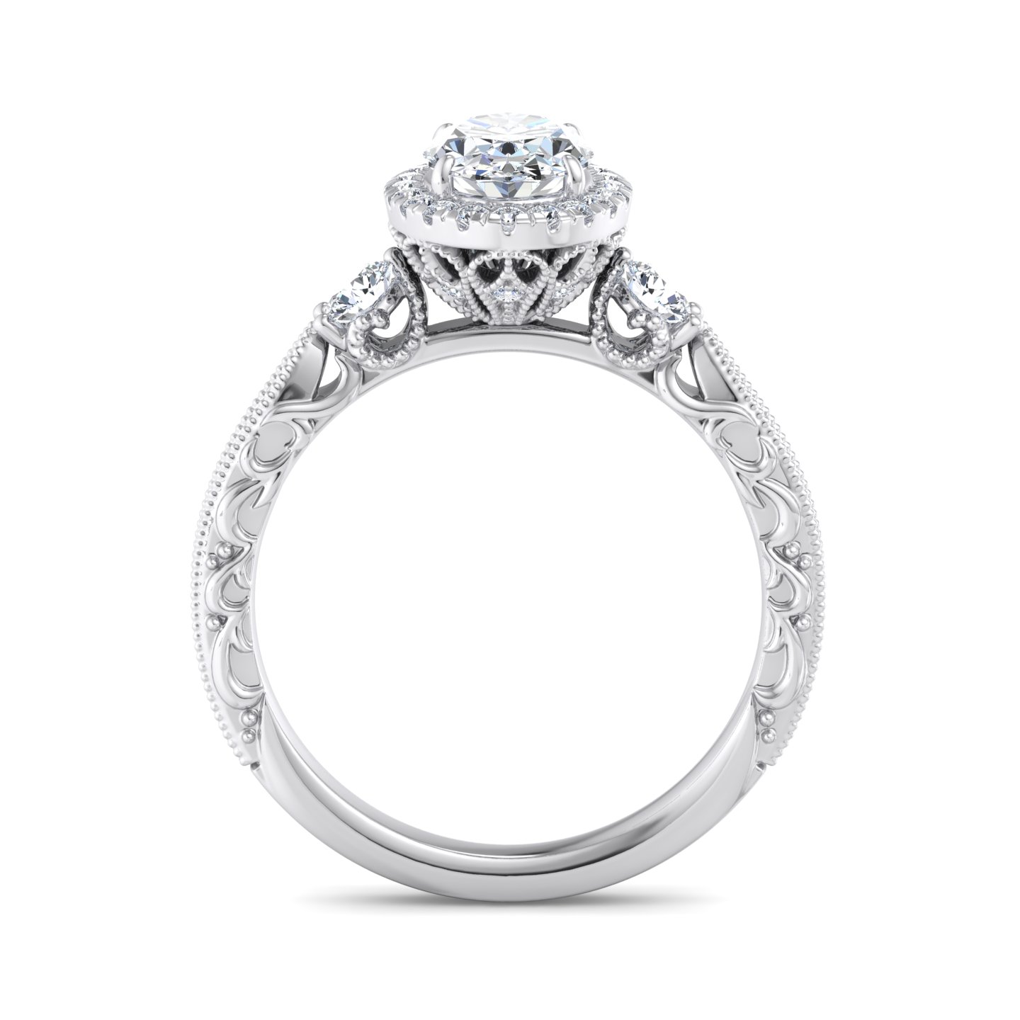 Winter Halo Engagement Ring
